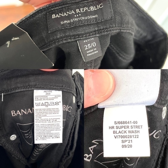 Banana Republic High Rise Black Wash Super Stretch Legging Size 25 Petite - Picture 5 of 13